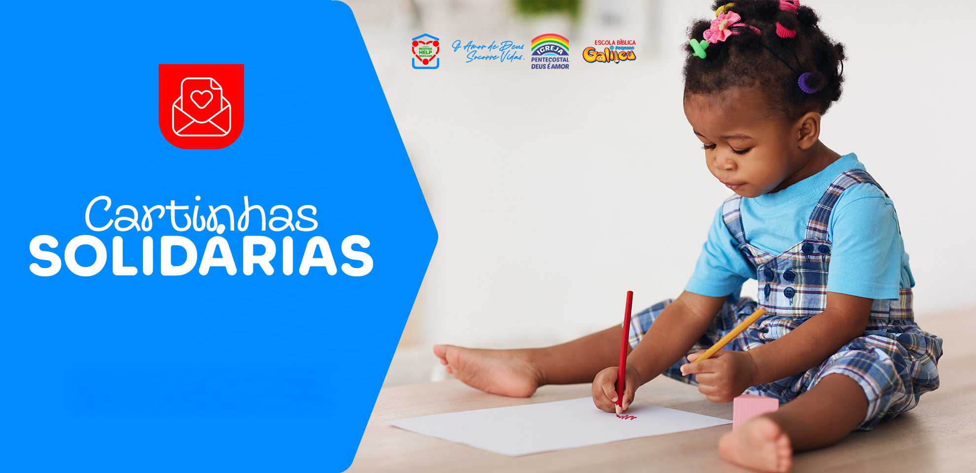 Cartinhas Solidárias - Criança escrevendo sua cartinha